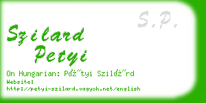 szilard petyi business card
